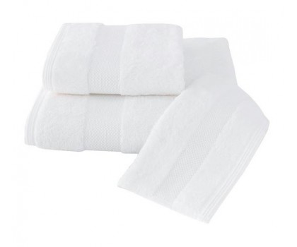 Полотенце махровое Soft cotton DELUXE белое 50х100 лицевое